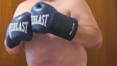 Silver Stepdaddy Boxer - POV Shadowboxing Naked