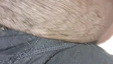 Stroking Big Black Uncut Dick Through Underwear