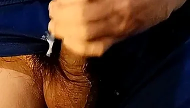 Navy Soccer Shorts Musk Long Gooning Ended with Thick Cumshot Messy Shorts