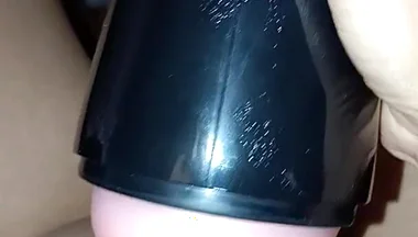 Massage and Ejaculation with Silicone Pussy Without Penetrating