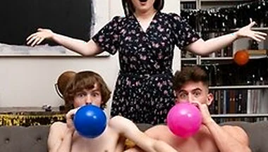 Spikey Dee Nearly Falls A Ladder So Trevor Brooks Catches Him By His Big Cock & Sucks Him