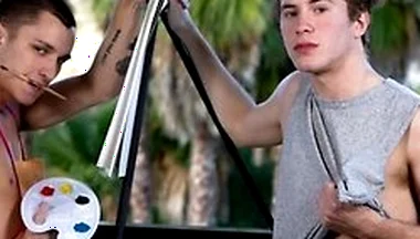 Micah West And Theo Brady - Aspiring Artist Twink Railed By Hunk Muse