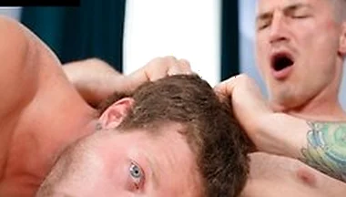 Twink Smasked By Inked Up Hunk With Derek Kage And Benjamin Blue