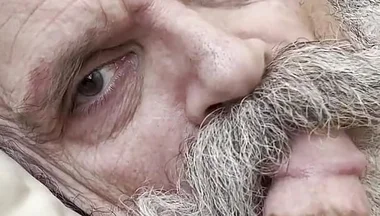 Old Bearded Cocksucker Takes Huge Load Straight Down His Gullet