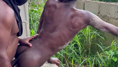 Slim Bottom Take Huge Duck Bareback Outdoor