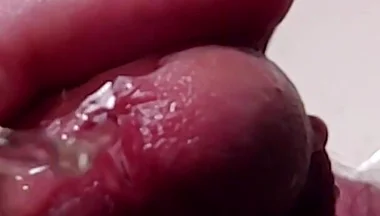 Peehole Piss Play Close up View in Slow Motion