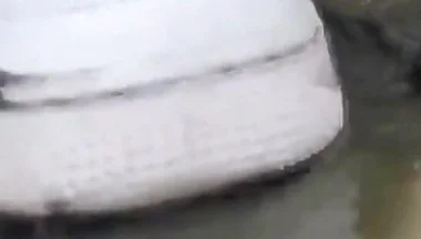 Jon Arteen Plays in the Mud with His New Sneakers Nike Air Force One Af1 Sockless. Boy Foot Fetish Gay Porn Video