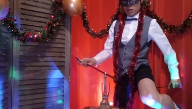 Happy New Year! the Cute French-asian Twink Jon Arteen Jerks off, Ejaculates Into a Glass, and Gulps His Own Semen.