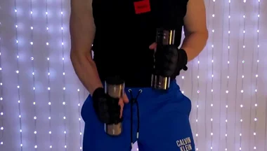 Fitness Workout in Blue Ck Shorts