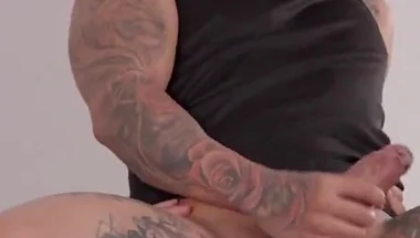 Tattooed Pierced Maikcley Rides Camilo Brown Bareback - Two Big Dicks, Deep Rim & Cum Swallow
