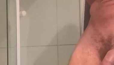 Gold Shower Pissing Toilet at Home Piss Cock Dick