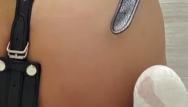 Masturbation Play Wearing an Anal Harness