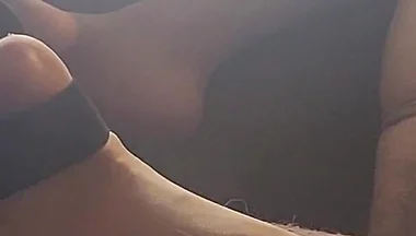Playing with Huge Cock in Pantyhose and Heels