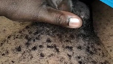 Late Night Horny Hairy African Male Stroking Dick and Releases Loads of Cum After the Lady Didn't Show up for Sex