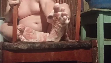 Fat Man Washing and Cumming