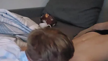 Gave a Blowjob to a Twink Student and Brought Him to Orgasm