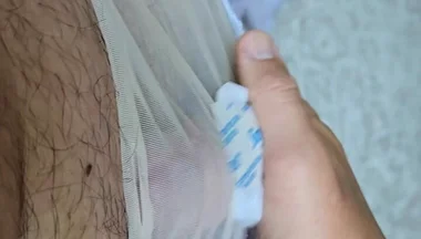 Takepad in Vintage Stockings with Sheer Panties Cum