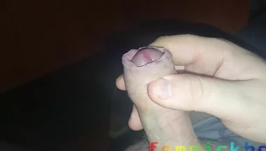 Fat Dude Jerks off His Veiny Cock and Cums