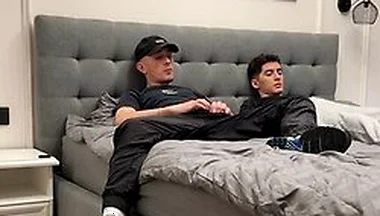 Two Friends Jerk Off Together