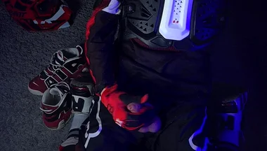 Horny Biker Plays with His Dick