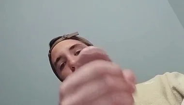 Young Guy Jerks off His Big Cock and Cums