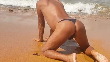 Ladysilva on the Beach in Panties Tanning Her Hot Ass