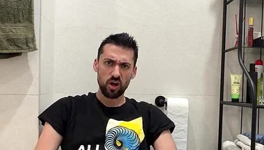 Hot Stepdaddy Jerking off Like Crazy in Public Bathroom