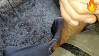 Juicy Big Fat Cock Gets Salivated and Masturbated at My Straight Friend's House (big Cumshot)!