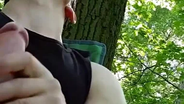 Ripped Viktor Strokes His Massive Cock Outdoors