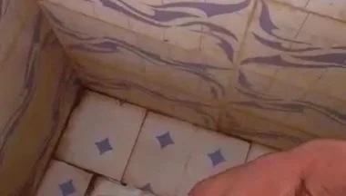 Masturbating Monster Cock in the Bathroom