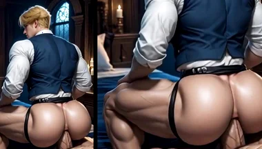 A Blond, European Bottom with a Huge Ass Likes to Get Cum Inside His Ass. Yaoi 3D Hentai Animation.