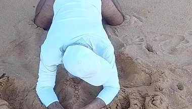 Ladysilva on the Beach in Panties Showing off Her Sexy Ass