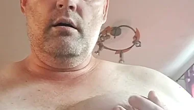The Slut Just Can't Keep Her Hands off Her Tits