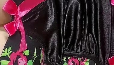 Edging with My Sex Doll Dressed in Sexy Lingerie