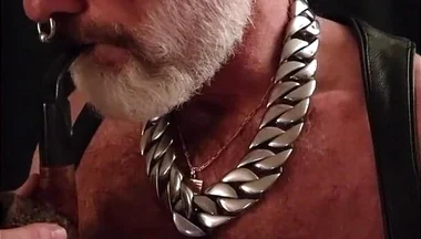 Tit Pig Smoking His Pipe While Playing with Tits and Cock