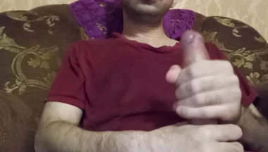 Horny Straight Man Jerking Big Cock. Solo Male Masturbation