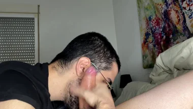 Sucking My Friend Dick and Swallow His Cum