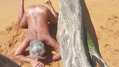 Ladysilva on the Beach Naked Showing off Her Tanned Sexy Ass