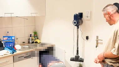 Flashing the Curious Repair Guy and Sucking Him Until He Cums in My Mouth