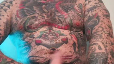 Tattooed Dom Worship Cumshot POV