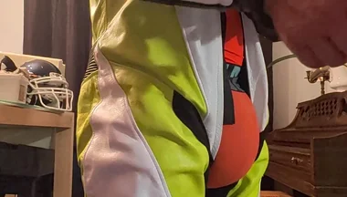 In Leather Motogp Suit After Gym