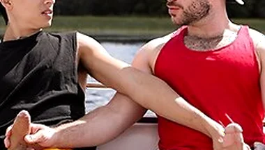Straight Buddies Marcus Mcneil & Angel Elias Turn Disappointing Boat Day Into Hard Fuck