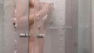 Big Dick Ducha Gym Hairy Bush Jerking off Cum in Mirror