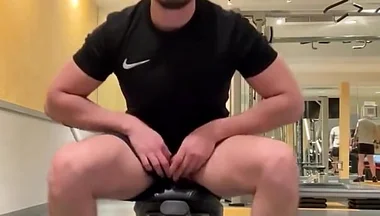 Gym Public Jerk off and Training