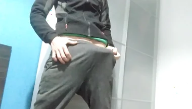 I Show You My Hard Banana Inside My Pants and I Masturbate in My Friend's Bedroom