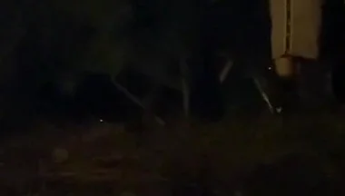 Amateur Straight Boy Caught Pissing in a Park, at Night