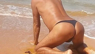 Ladysilva on the Beach in Panties Tanning Her Hot Ass