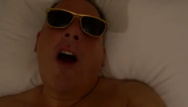 POV Nude Jerk off in Bed Wearing Sunglasses and Yawning
