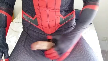 Spiderman long all the cum!