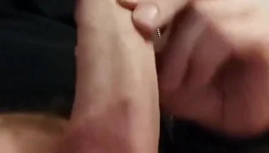 Jerking My Fat and Veined Cock, Pumping Out a Creamy Cum Load Running Over My Finger Tips